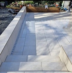 Completed patio paving project in Hampshire