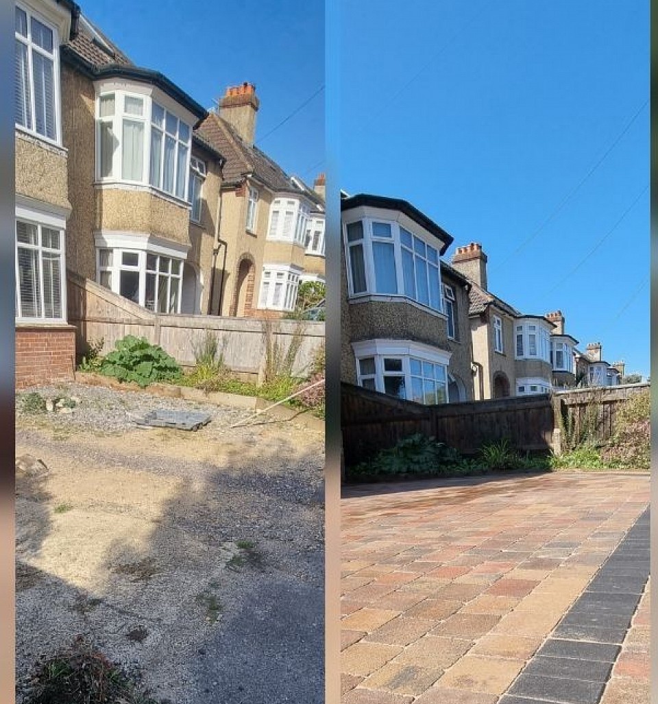 Before & after block paving project in Fareham