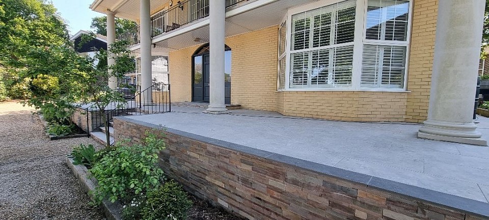 Porcelain paving installation Warsash Hamshire