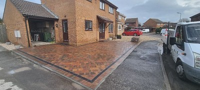 Block paved driveway installed in Fareham using Tobermore Tegula in Heather