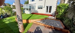 Sloping garden levelled in Locks Heath