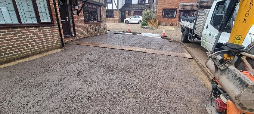 Sub-base compacted ready to install block pavers