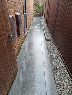 Side pathway with clean lines