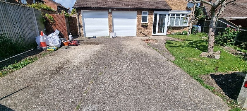 This old concrete driveway had to go