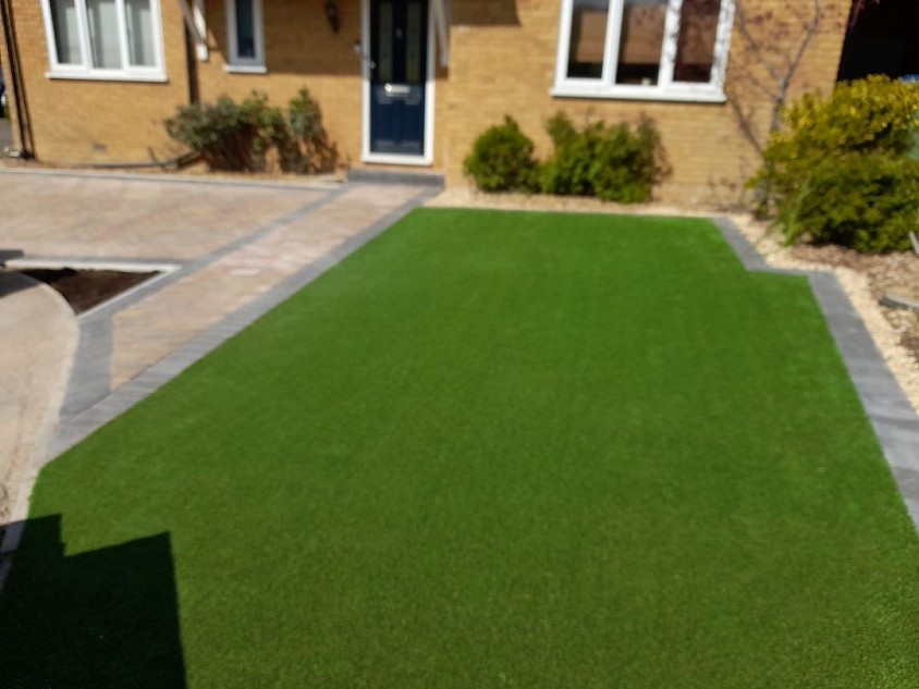 Artificial lawn installation in Locks Heath