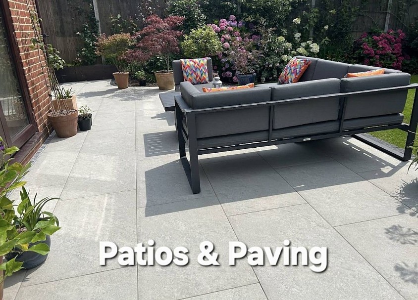 Porcelain patios professionally installed